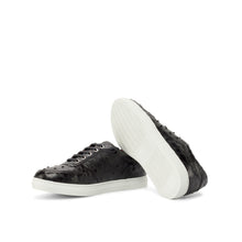 Load image into Gallery viewer, Black Ostrich Low-Top Sneakers
