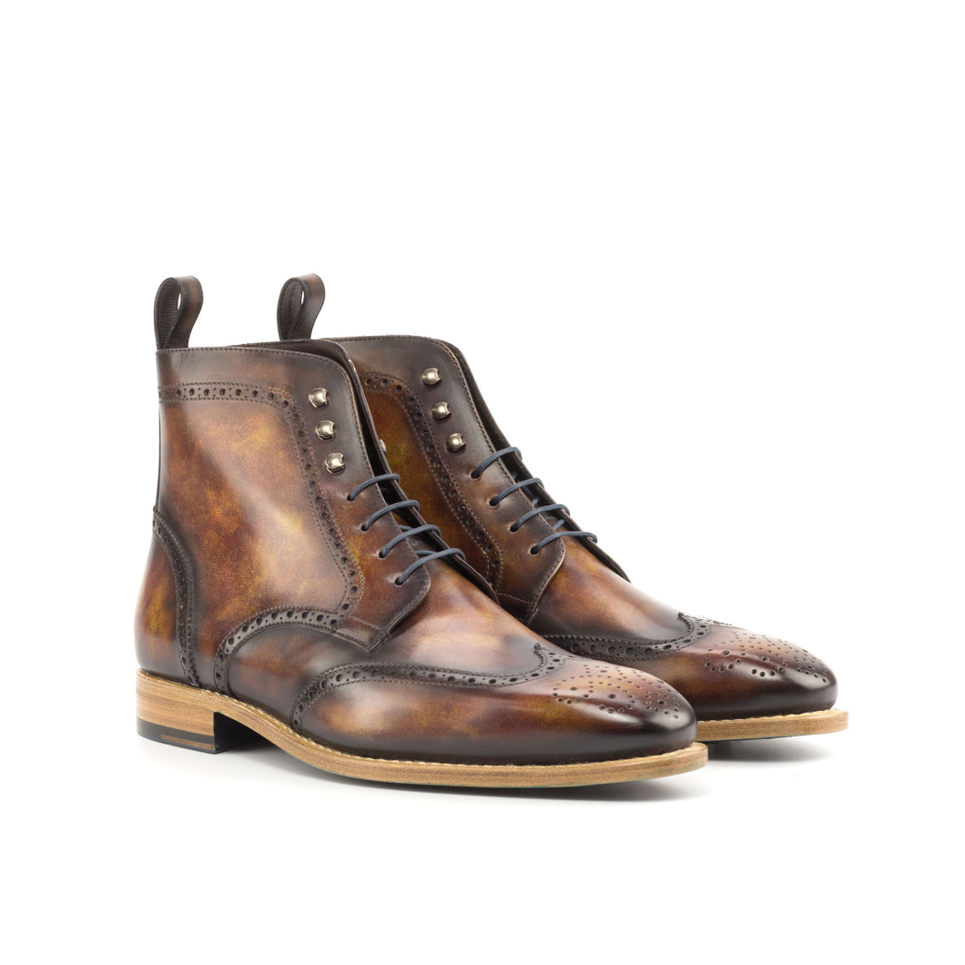 Brown Fire Museum Patina Brogue Boots