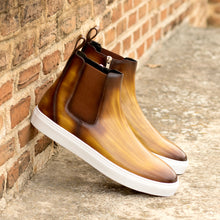 Load image into Gallery viewer, Cognac Regular Patina Chelsea Sneaker Boots
