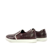 Load image into Gallery viewer, Burgundy Alligator Slip-On Sneakers
