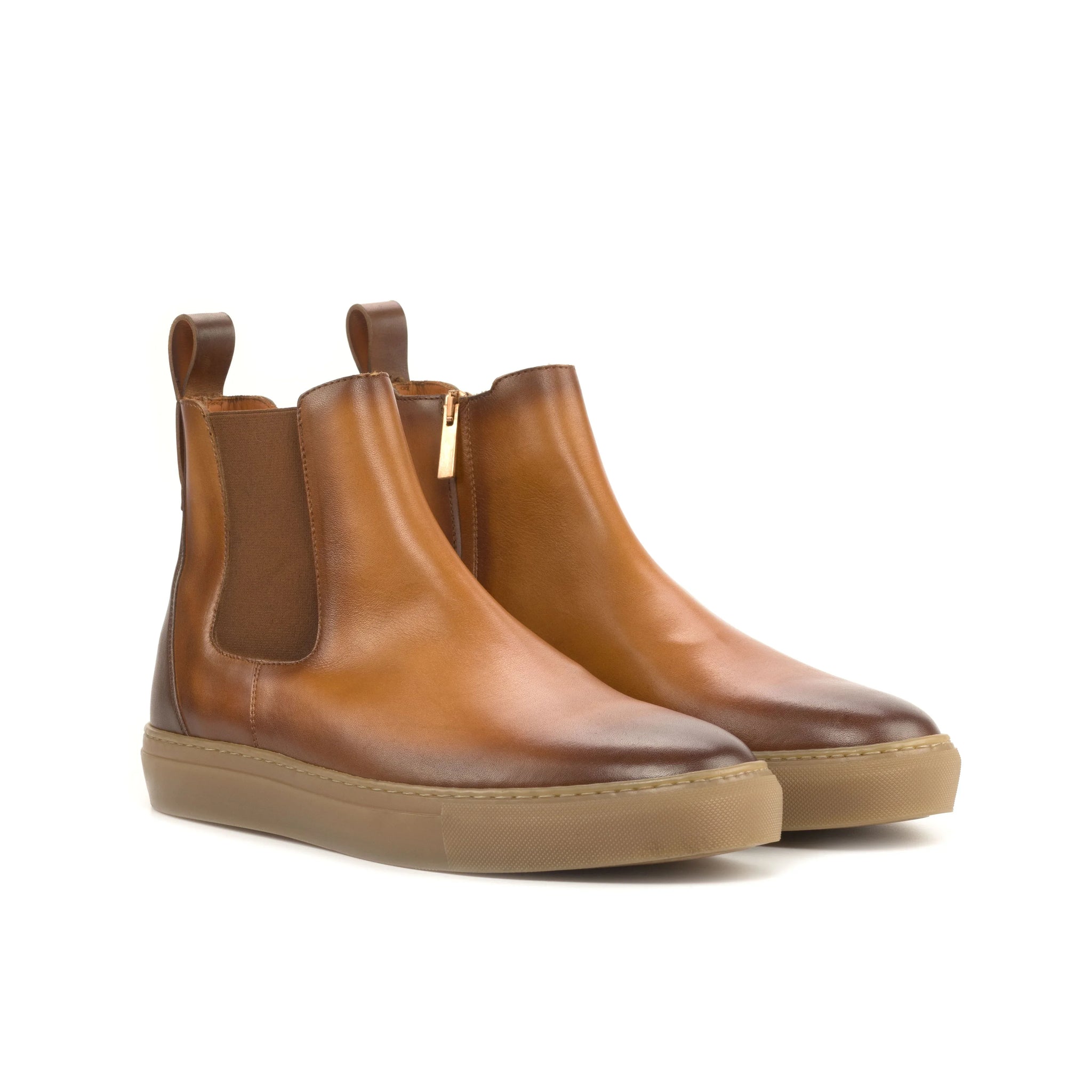 Cognac & Medium Brown Calf Chelsea Sneaker Boots Cognac & Medium Brown Calf Chelsea Sneaker Boots