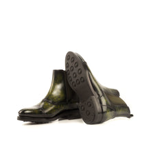 Load image into Gallery viewer, Khaki Green Marbled Patina Chelsea Boots
