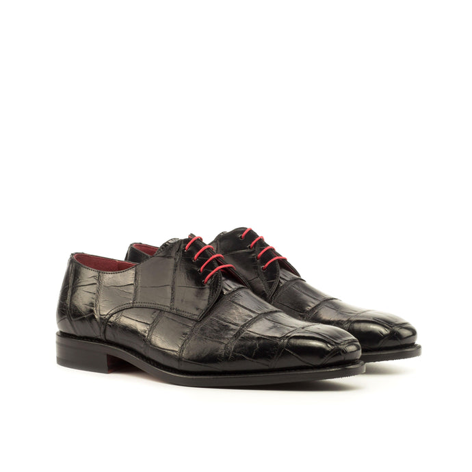 Black Alligator Derby Shoes - Derby 