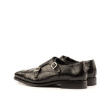 Black Alligator Leather Double Monk - Double Monk 