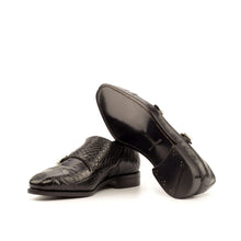 Load image into Gallery viewer, Black Alligator Leather Double Monk - Double Monk 
