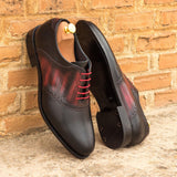 Black Calf Leather & Burgundy Patina Saddle Shoes - Saddle 