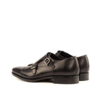 Black Calf Leather Double Monk - Double Monk 