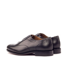 Load image into Gallery viewer, Black Leather Wholecut Shoes - Whole Cut 
