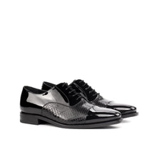 Load image into Gallery viewer, Black Patent &amp; Python Oxford Shoes - Oxford 
