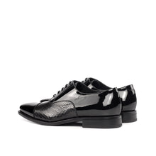 Load image into Gallery viewer, Black Patent &amp; Python Oxford Shoes - Oxford 
