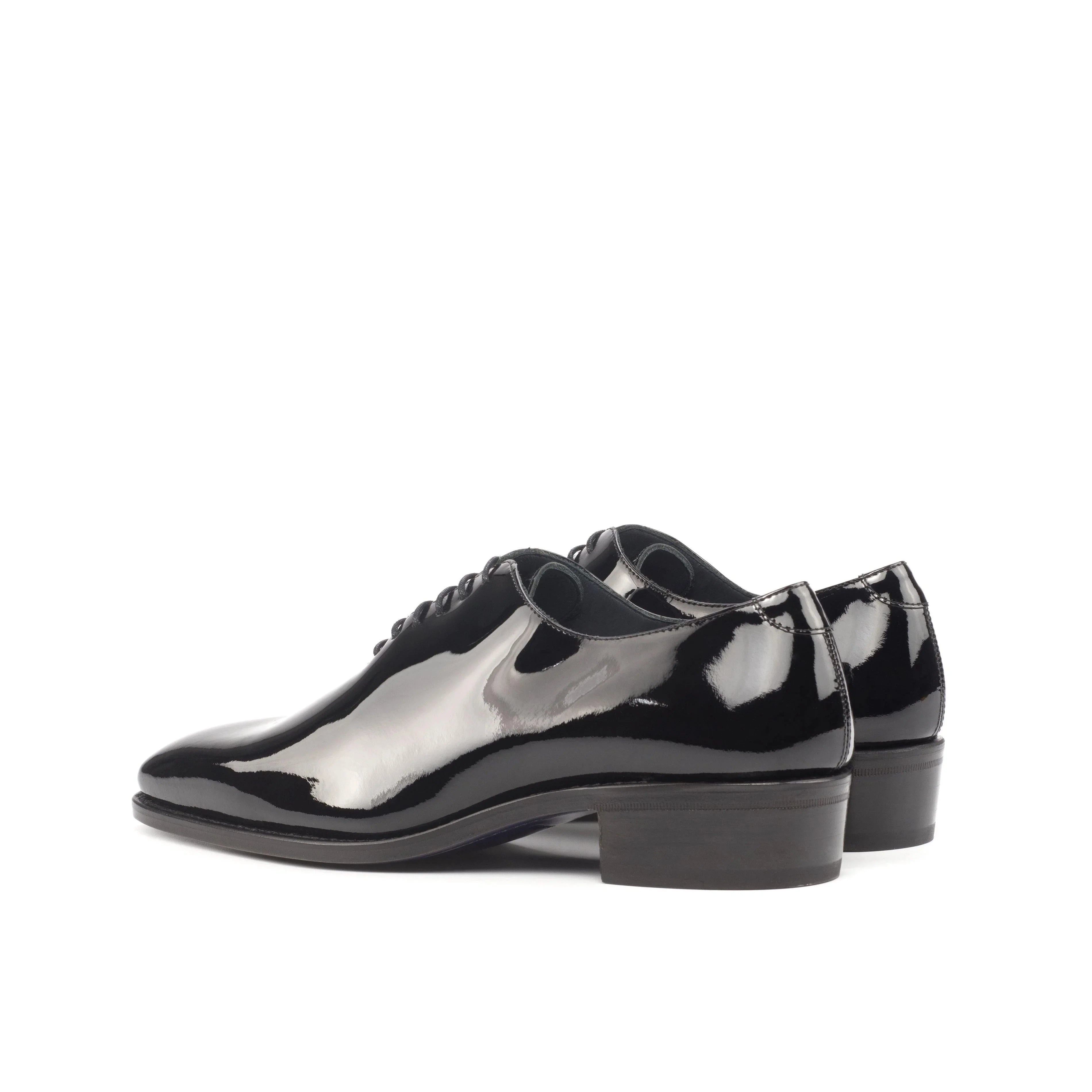 Black Patent Leather Wholecut Shoes - Whole Cut 
