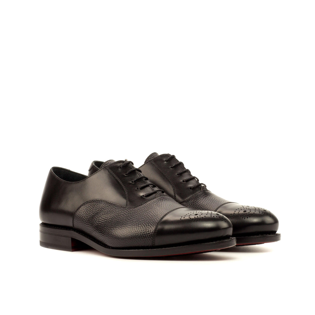 Black Punched Toe Oxford Shoes - Oxford 