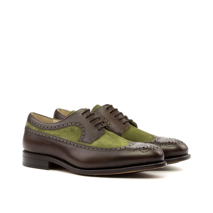 Brown Leather & Khaki Suede Longwing Blucher - Longwing Blucher 