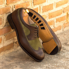 Load image into Gallery viewer, Brown Leather &amp; Khaki Suede Longwing Blucher - Longwing Blucher 
