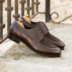Brown Leather & Suede Split-Toe Derby Shoes - Derby 