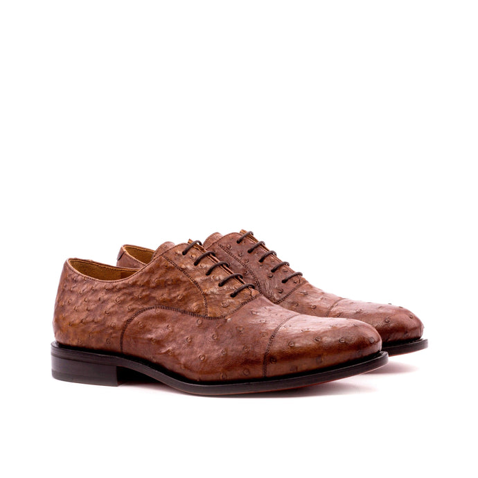 Brown Ostrich Oxford Shoes - Oxford 