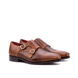 Brown Python Double-Monk Shoes - Double Monk 