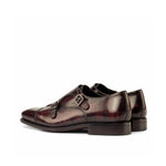 Burgundy Papiro Patina Leather Double Monk - Double Monk 