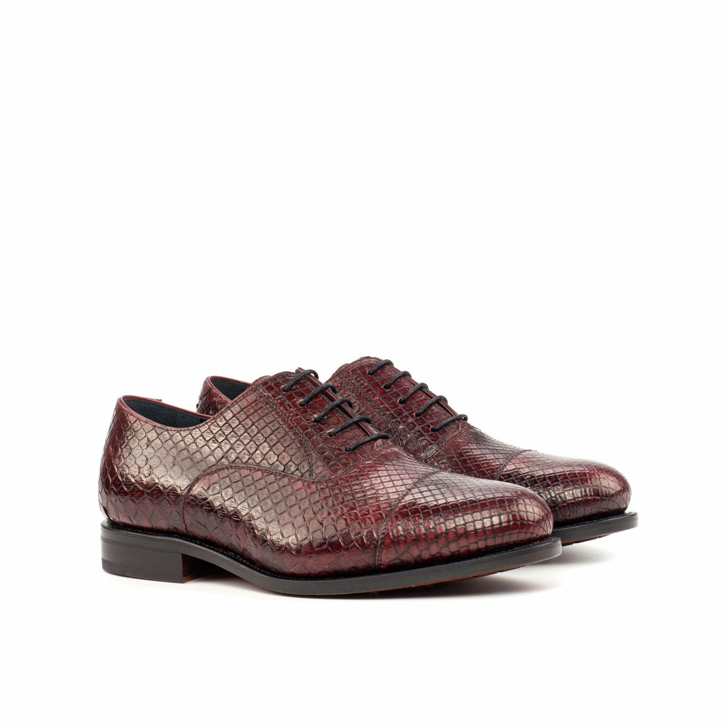 Burgundy Python Oxford Shoes - Oxford 