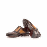 Burnished Brown Leather Saddle Shoes - Saddle 