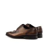 Burnished Brown Leather Split-Toe Derby Shoes - Derby 