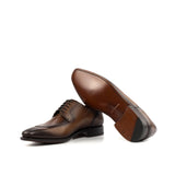 Burnished Brown Leather Split-Toe Derby Shoes - Derby 