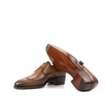 Burnished Cognac Leather Single Monk Shoes - Single Monk 