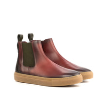 Load image into Gallery viewer, Red &amp; Olive Calf Chelsea Sneaker Boots
