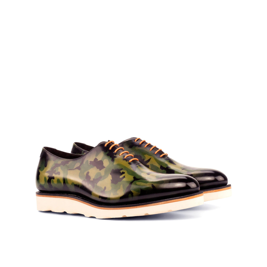 Camouflage Patina Leather Wholecut Shoes - Whole Cut 