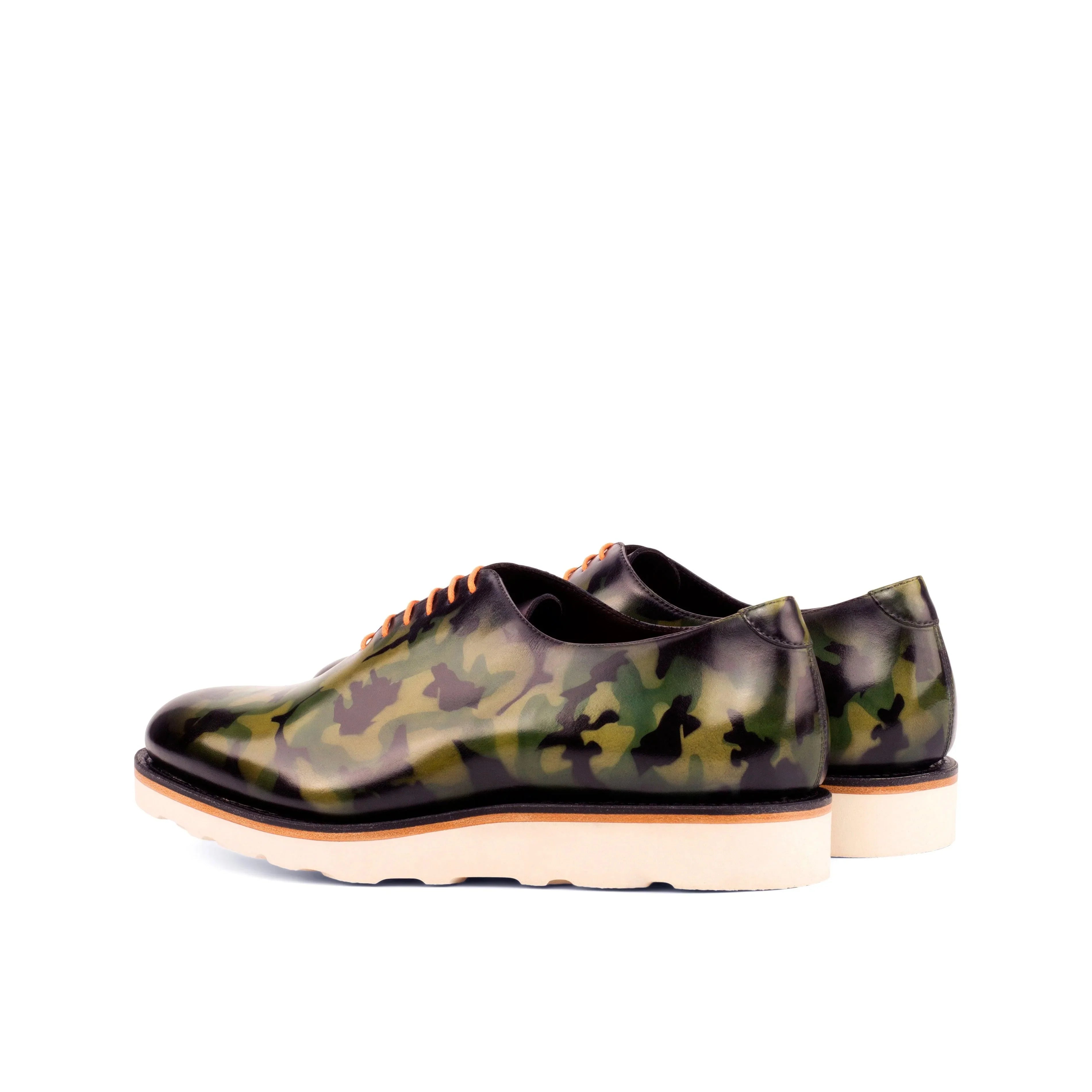 Camouflage Patina Leather Wholecut Shoes - Whole Cut 