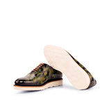 Camouflage Patina Leather Wholecut Shoes - Whole Cut 