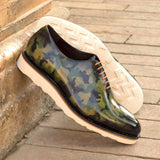 Camouflage Patina Leather Wholecut Shoes - Whole Cut 