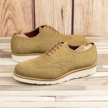 Load image into Gallery viewer, Casual Beige Suede Brogues - Full Brogue 
