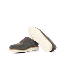 Load image into Gallery viewer, Casual Brogue Shoes Grey Suede - Full Brogue 
