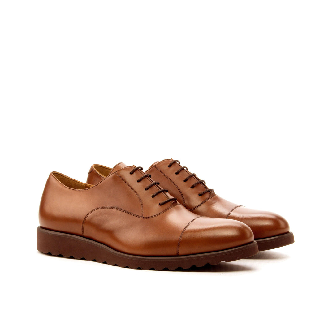 Casual Brown Leather Oxford Shoes - Oxford 