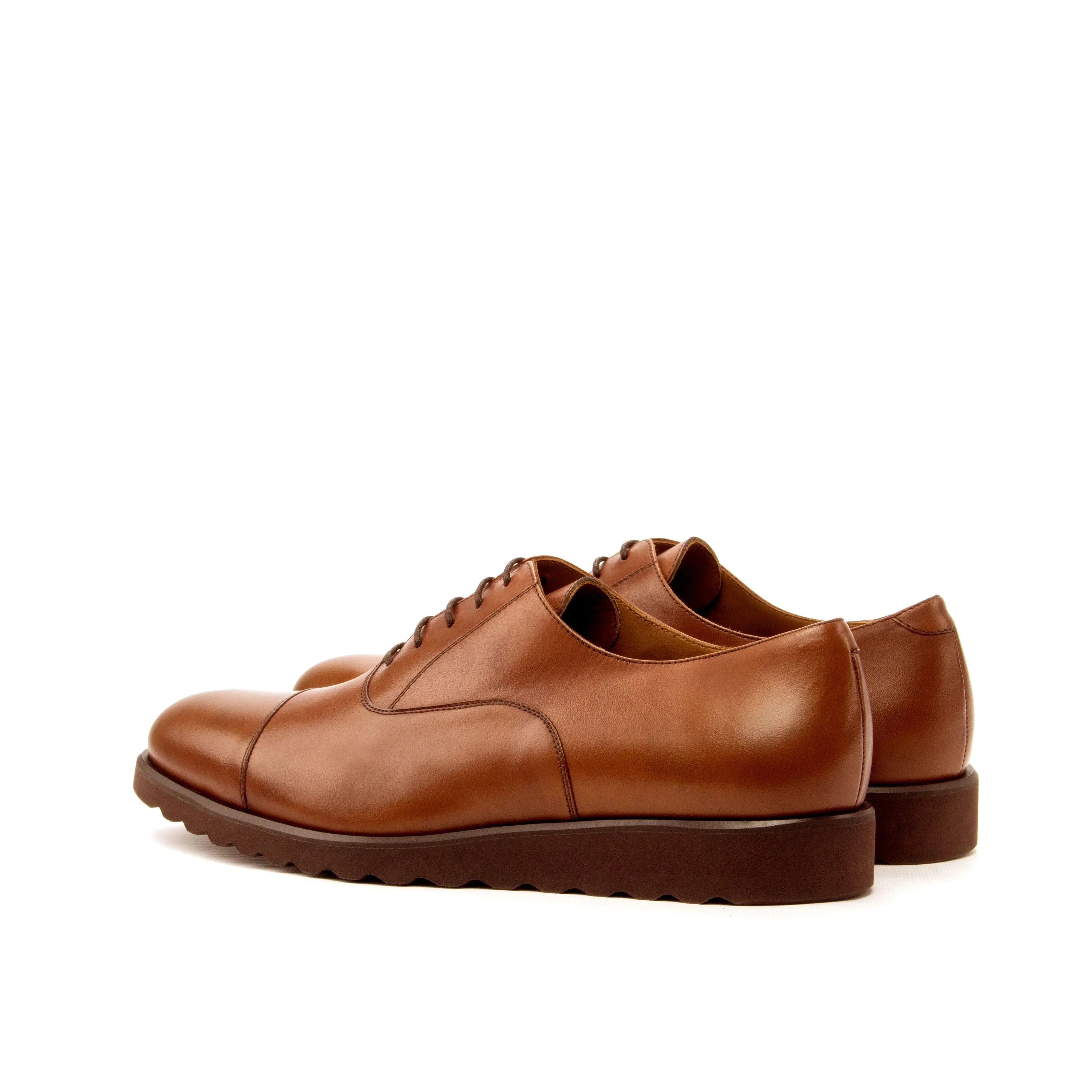 Casual Brown Leather Oxford Shoes - Oxford 