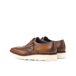 Casual Burnished Brown Single Monk Shoes - Single Monk 
