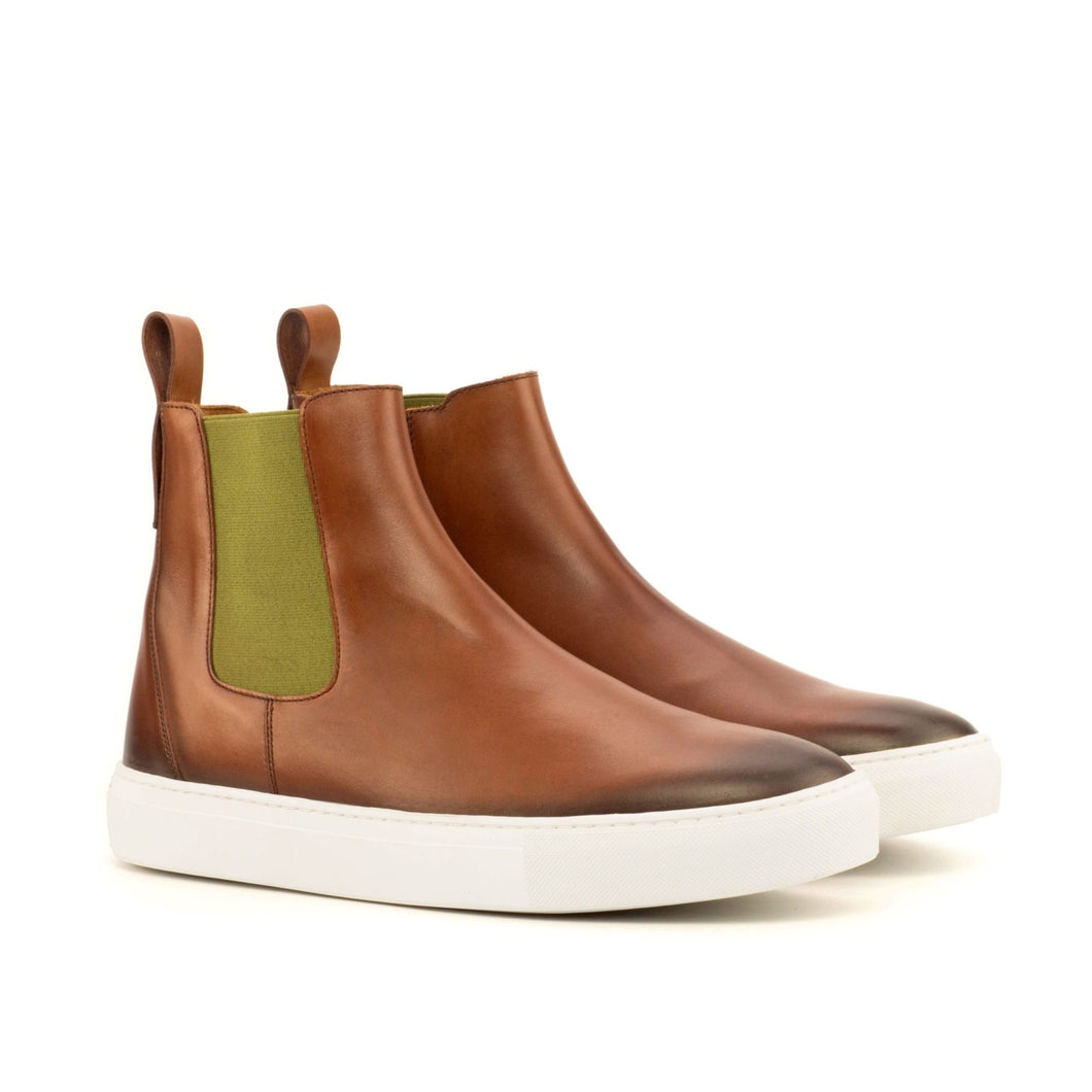 Medium Brown Calf Chelsea Sneaker Boots