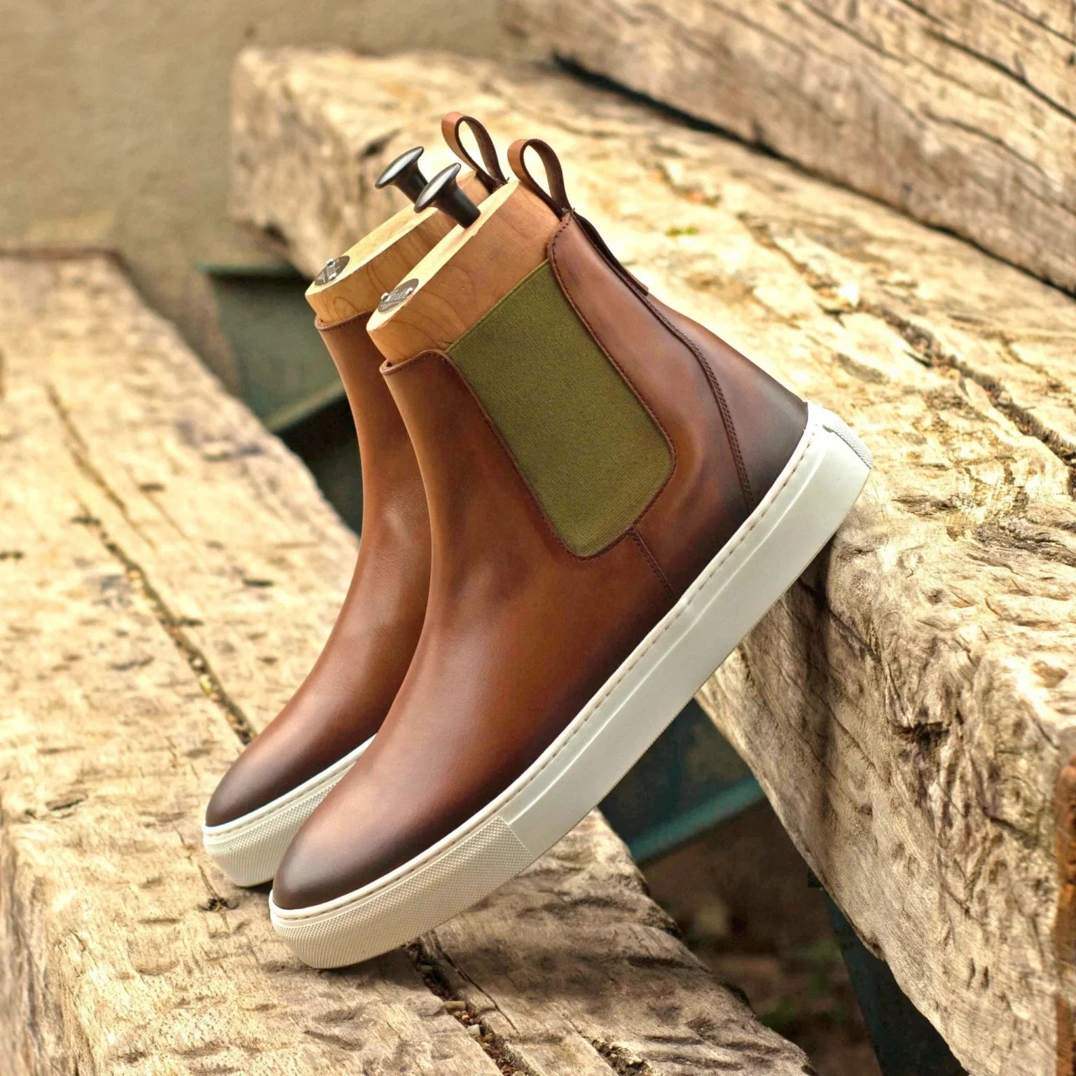 brown sneaker boot