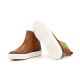 Medium Brown Calf Chelsea Sneaker Boots