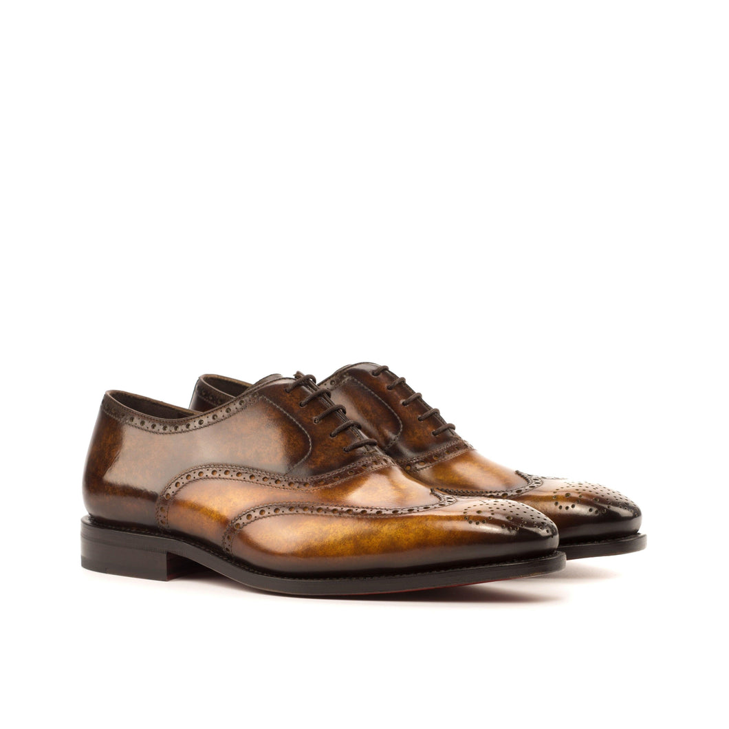 Cognac & Brown Marble Patina Brogue - Full Brogue 