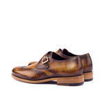 Cognac Patina Leather Single Monk Shoes - Single Monk 