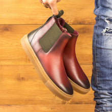 Load image into Gallery viewer, Red &amp; Olive Calf Chelsea Sneaker Boots
