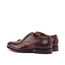 Load image into Gallery viewer, Dark Brown &amp; Cognac Calf Leather Brogue - Full Brogue 
