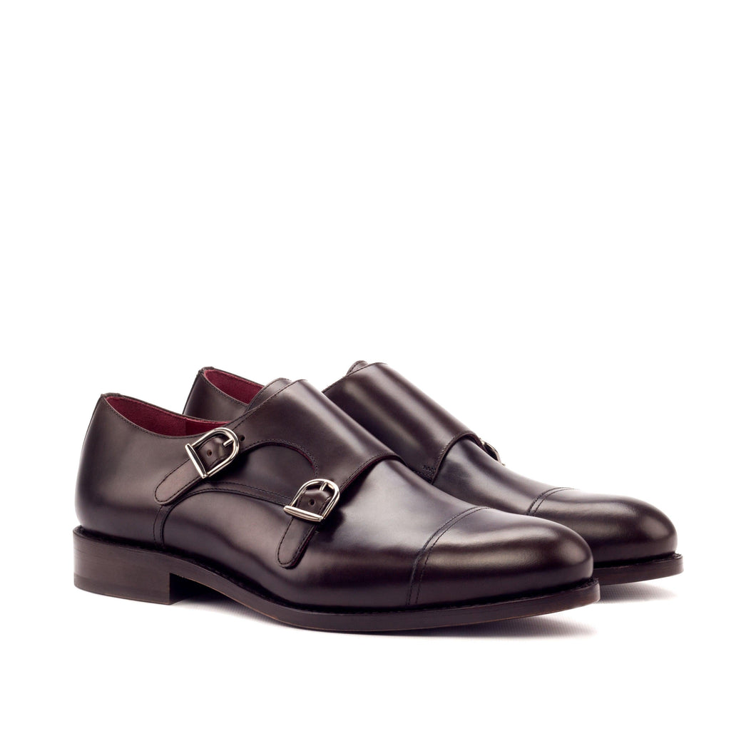 Dark Brown Leather Double Monk - Double Monk 