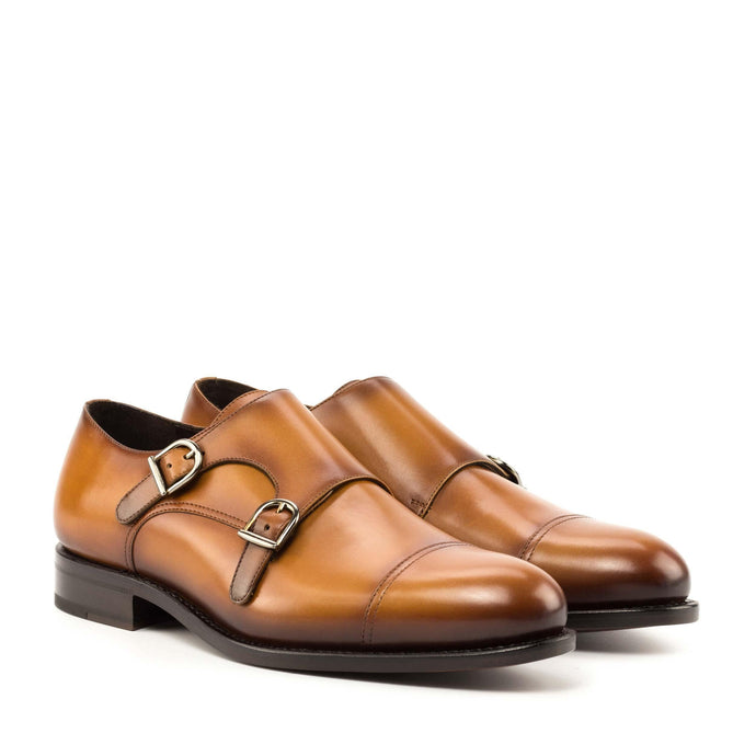 Double Monk cognac box calf - fastlane 