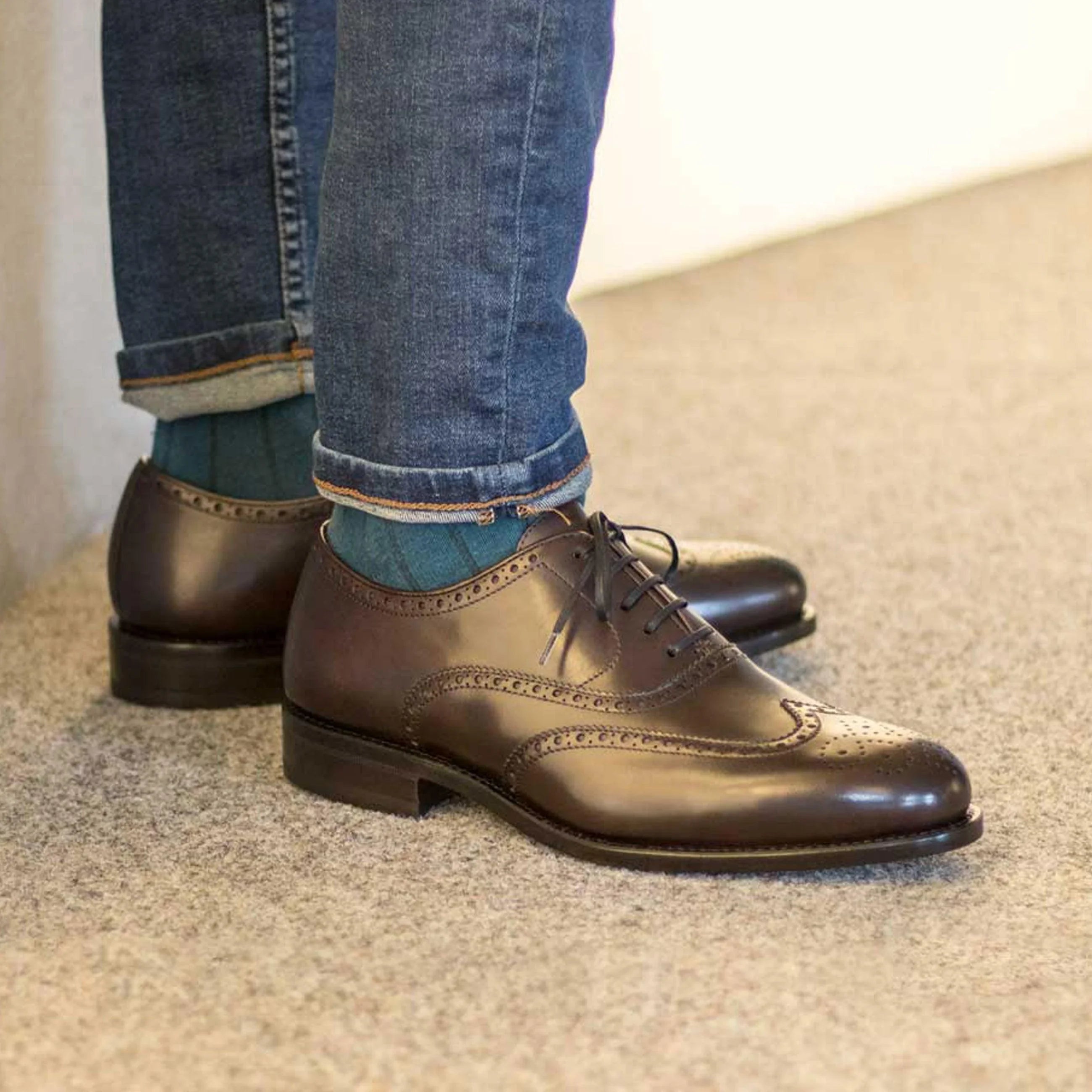 Full Brogue dark brown box calf - fastlane 