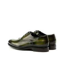 Load image into Gallery viewer, Khaki Green Patina Leather Derby Shoes - Derby 
