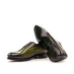 Khaki Green Patina Leather Wholecut Shoes - Whole Cut 