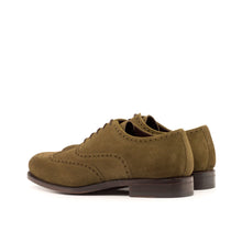 Load image into Gallery viewer, Khaki Suede Brogue Shoes - Full Brogue 
